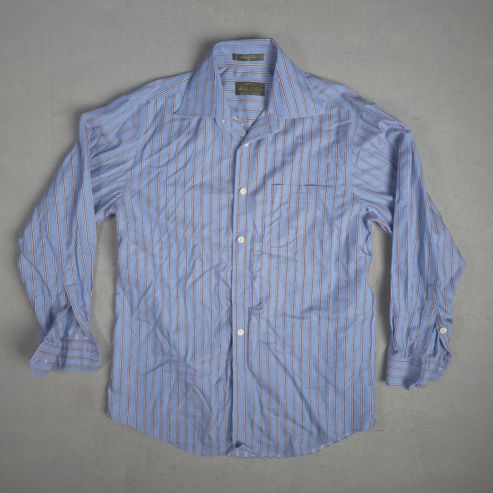 Orvis Charles F. Orvis Signature Collection Blue Striped Cotton Shirt Mens‎ M
